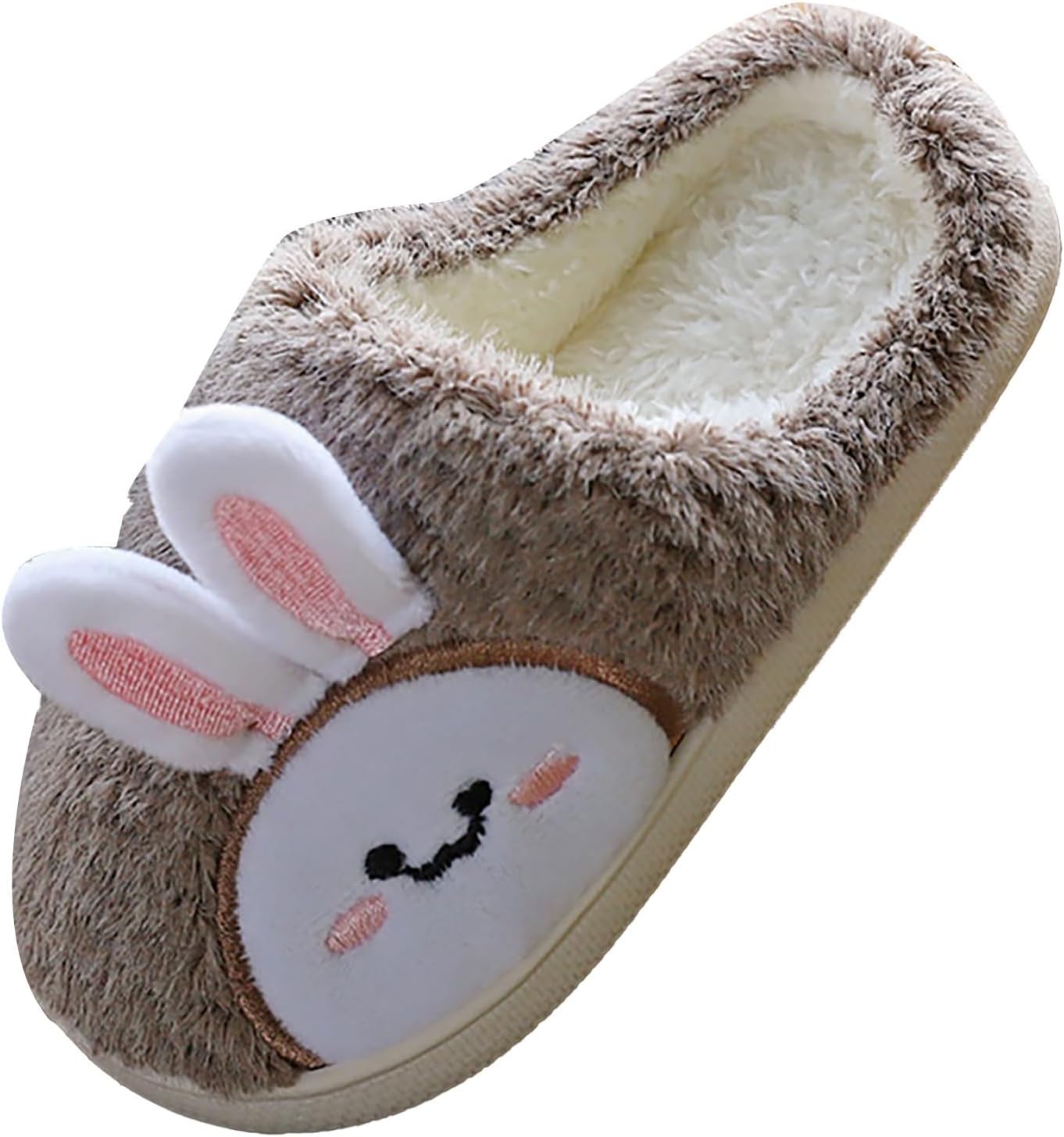 

Милые пушистые тапочки-зайчики для девочек, малышей и детей, домашние мягкие туфли с мультяшными животными, теплые и уютные повседневные тапочки Generic, серый