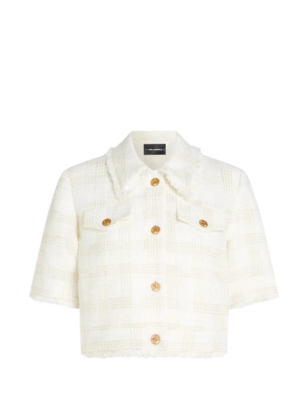 

Твидовый жакет на пуговицах Karl Lagerfeld, бежевый