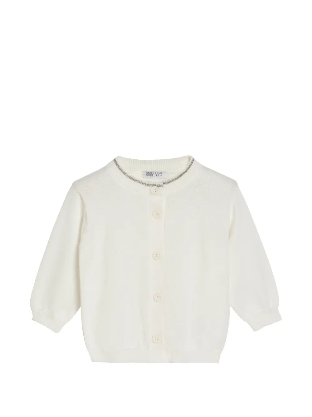Кардиган Baby Bernie с блестками Brunello Cucinelli Kids, бежевый