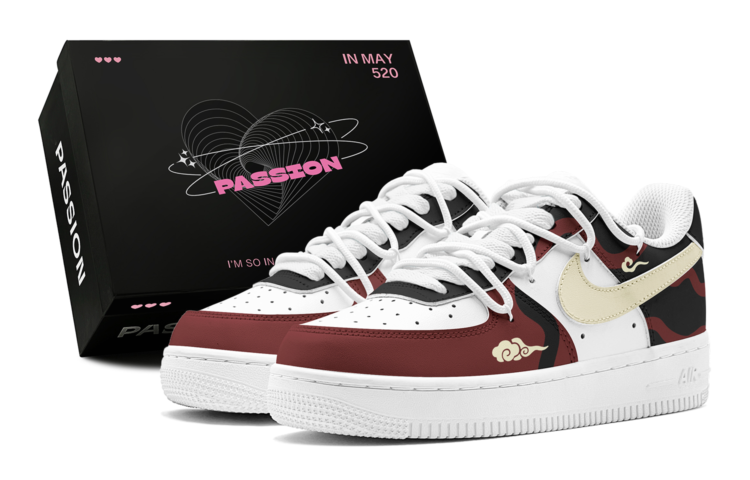 

Nike Кроссовки Air Force 1 с низким верхом, противоскользящие, износостойкие, мужские, черно-красные