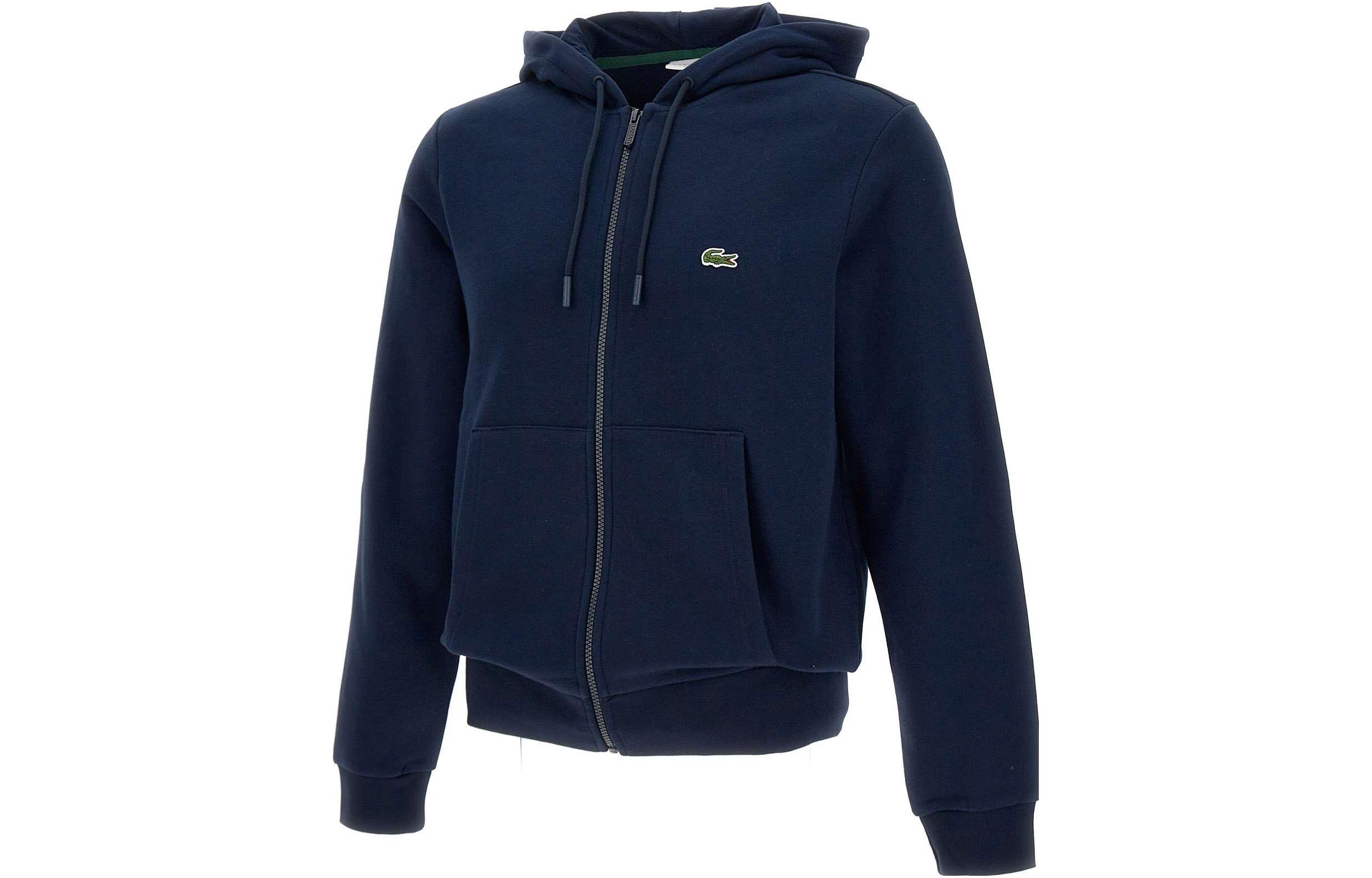 Худи с логотипом на молнии и шнурком LACOSTE, темно-синий — фото 4