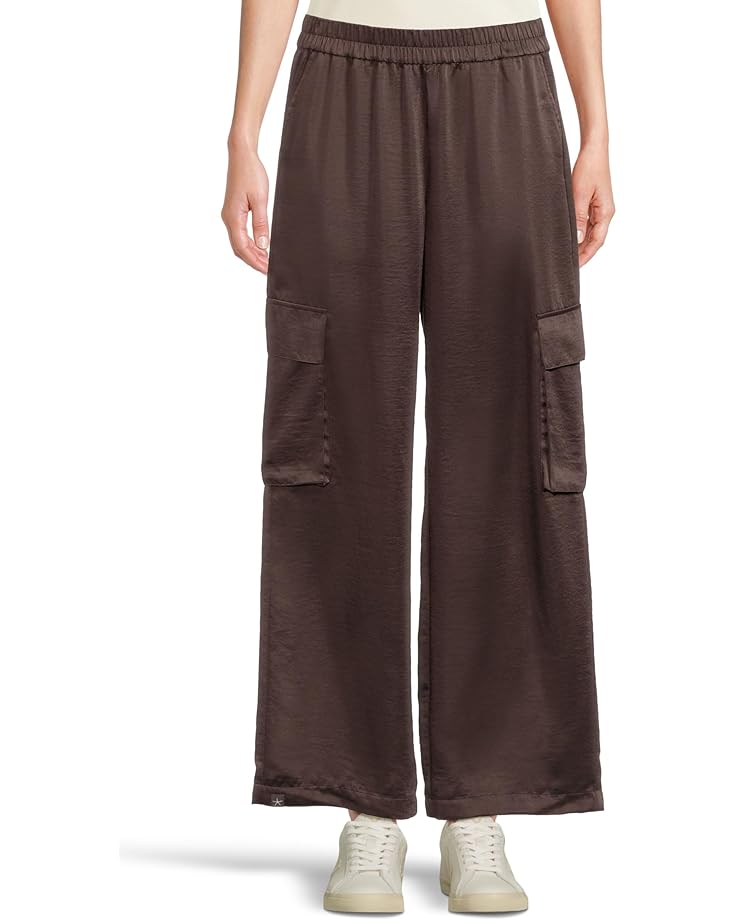 

Женские широкие карго-штаны Barefoot Dreams Liquid Satin, Umber