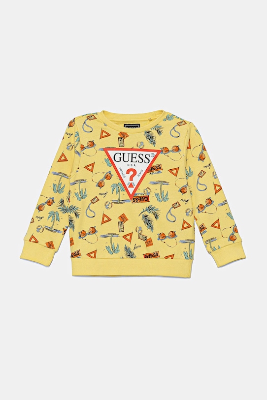

Детская хлопковая толстовка Guess, желтый
