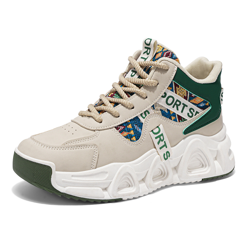 

Boogie Bear Амортизирующие дышащие легкие низкие повседневные туфли для мужчин с эффектом увеличения роста бежево-зеленые, цвет Beige Green