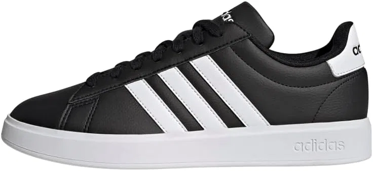 Мужские кроссовки Adidas Grand Court 2.0, цвет черный (Core Black) с белыми вставками (Core Black)