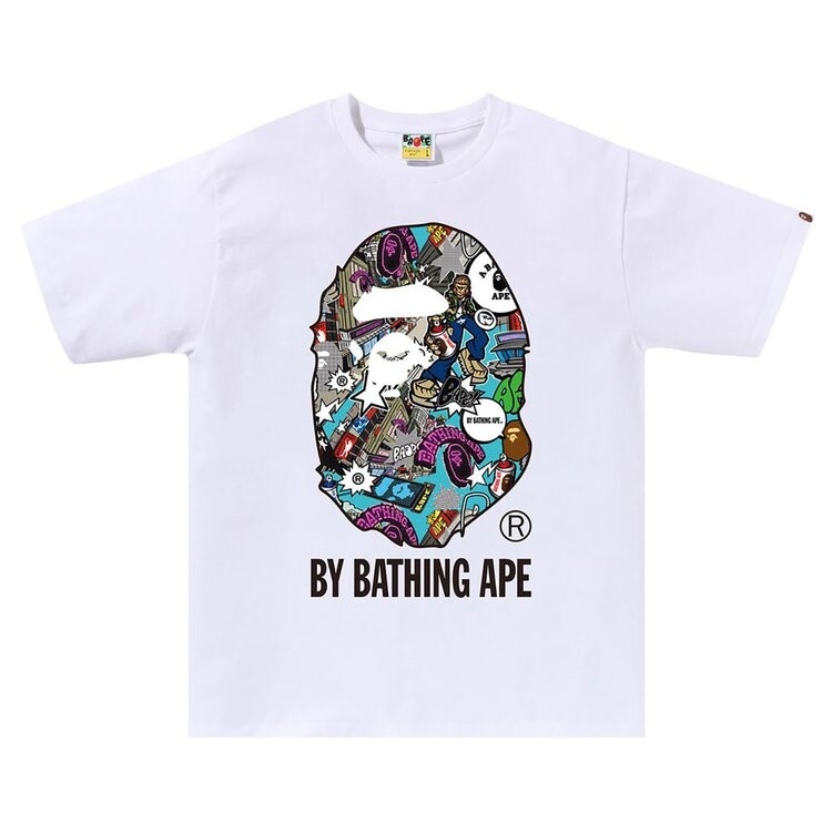 

Футболка BAPE Comic Art Ape Head Tee, белый