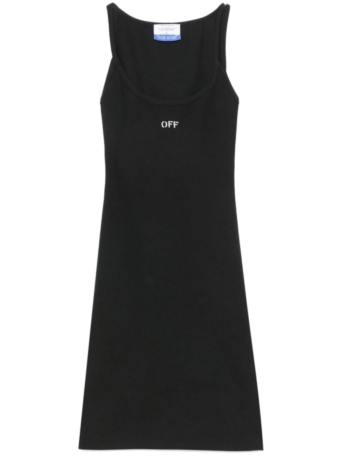 

Off-White платье мини в рубчик с вышивкой Off, черный
