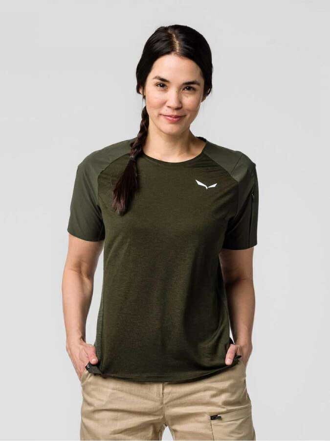 

Футболка Salewa Puez Alpine Merino Hybrid, зеленый