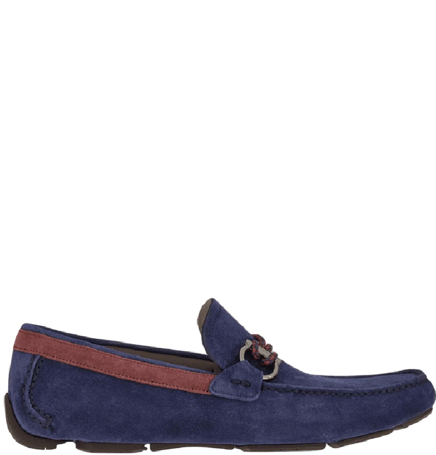 Мужские мокасины Gancini Driver цвета морской волны Salvatore Ferragamo, Marine Blue