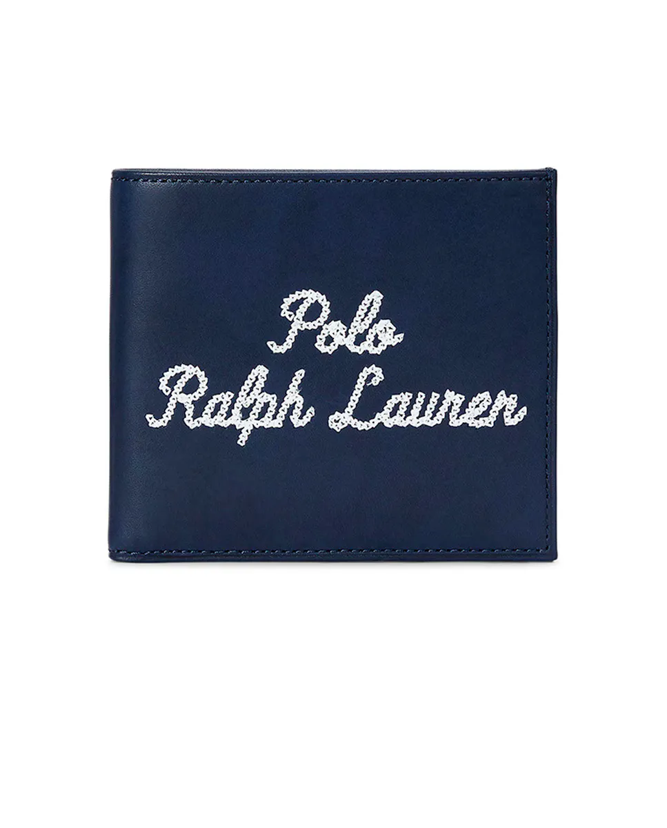 

Мужской кожаный кошелек Polo Ralph Lauren, темно-синий