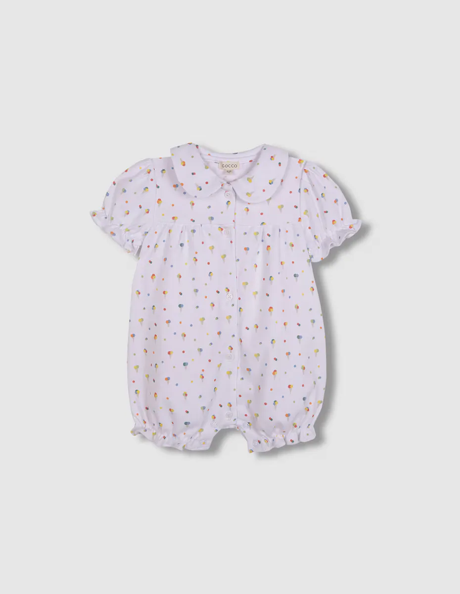 

Пижама-комбинезон для девочки с детским воротничком Gocco, белый