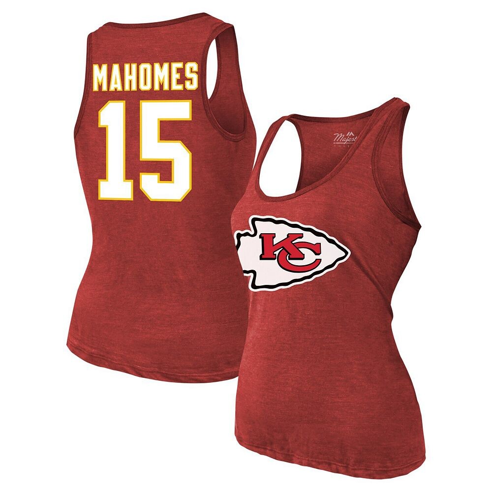 

Женская майка Majestic Threads цвета Патрика Магомеса Kansas City Chiefs с названием и номером из три-смеси, цвет Chf Red