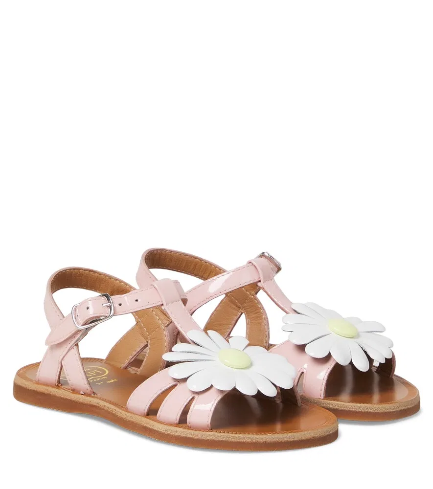 Кожаные сандалии Plagette Big Flo Pom d'Api, розовый