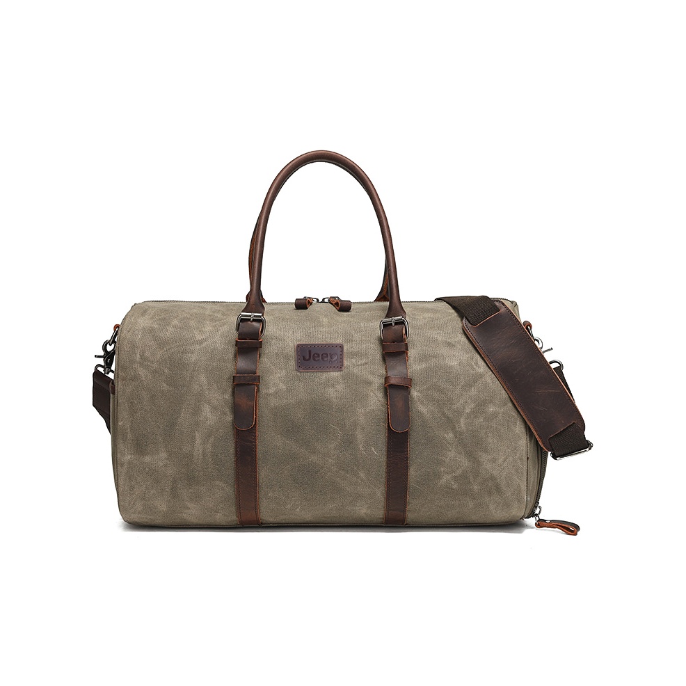 

Jeep Сумка дорожная из натуральной кожи с батиком Unisex Khaki/Gray/Army Green