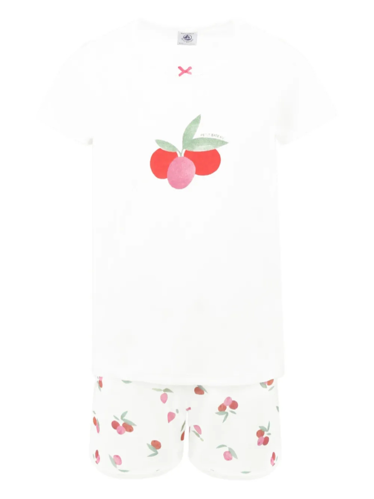 

Хлопковая пижама Petit Bateau с фруктовым принтом, белый