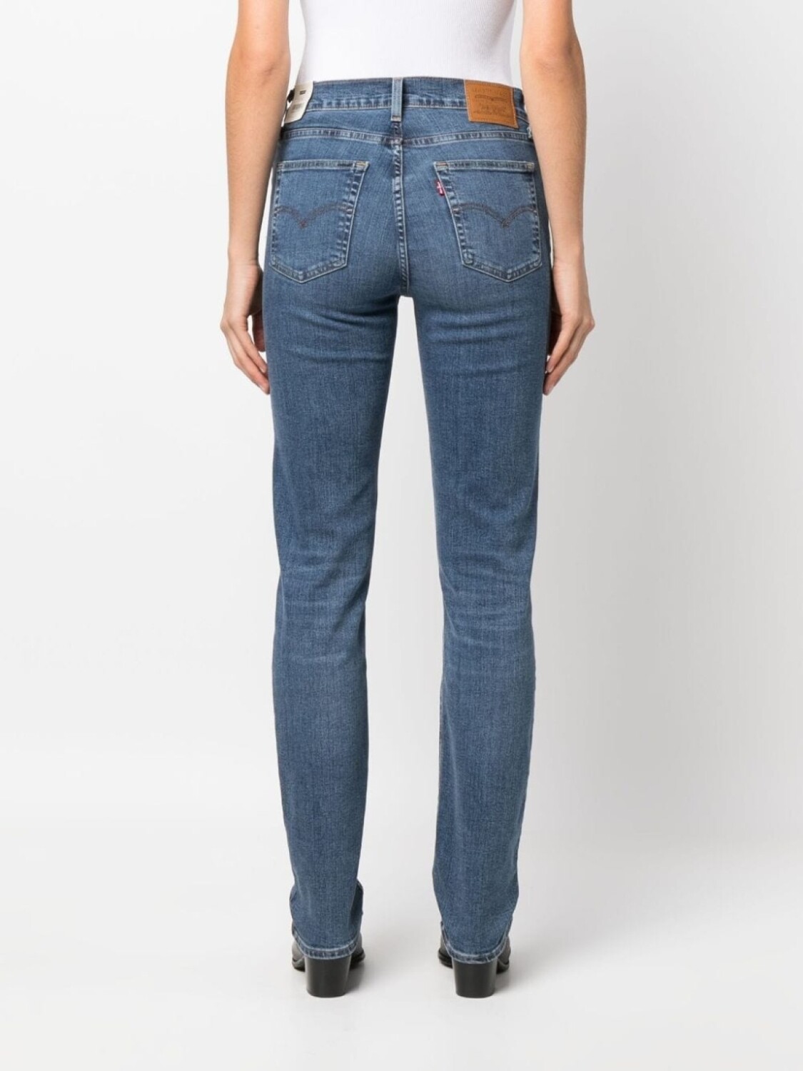Levi's узкие джинсы 724 с завышенной талией, синий — фото 4
