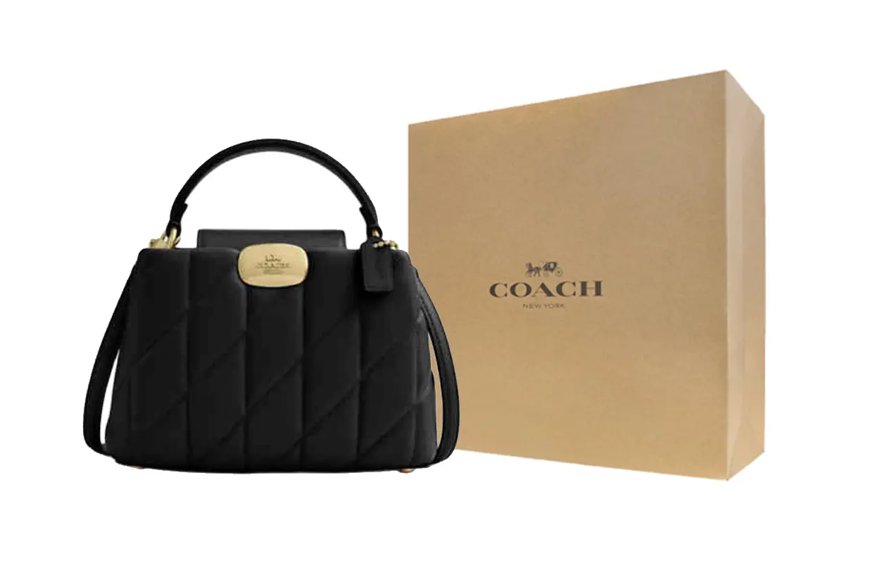 

COACH Элайза кожаная наплечная сумка через плечо миниатюрная женская черная