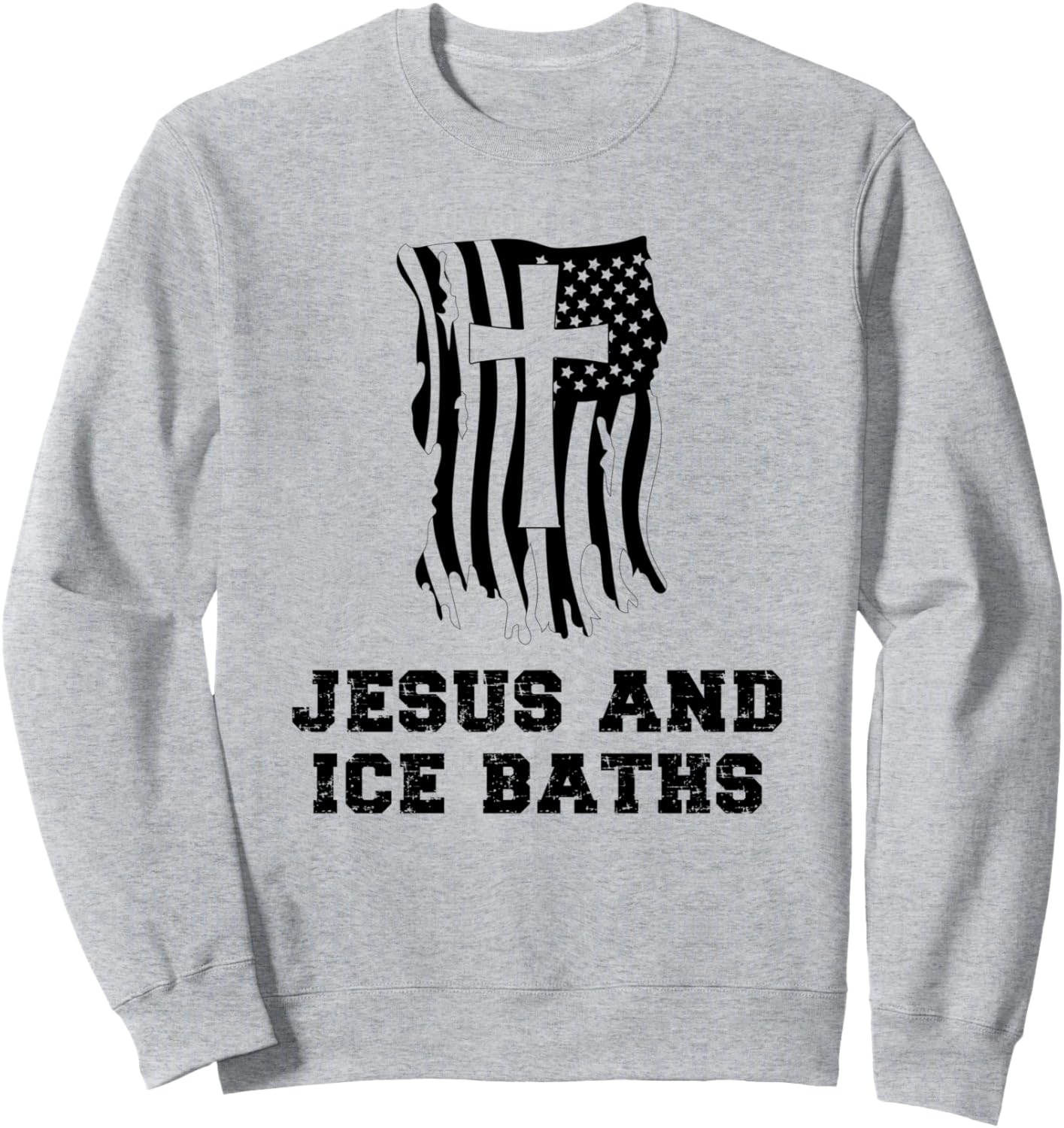 

Ледяная ванна с Иисусом! Христианская толстовка с рисунком ледяной ванны Jesus And Ice Baths Christian Ice Baths Idea, серый