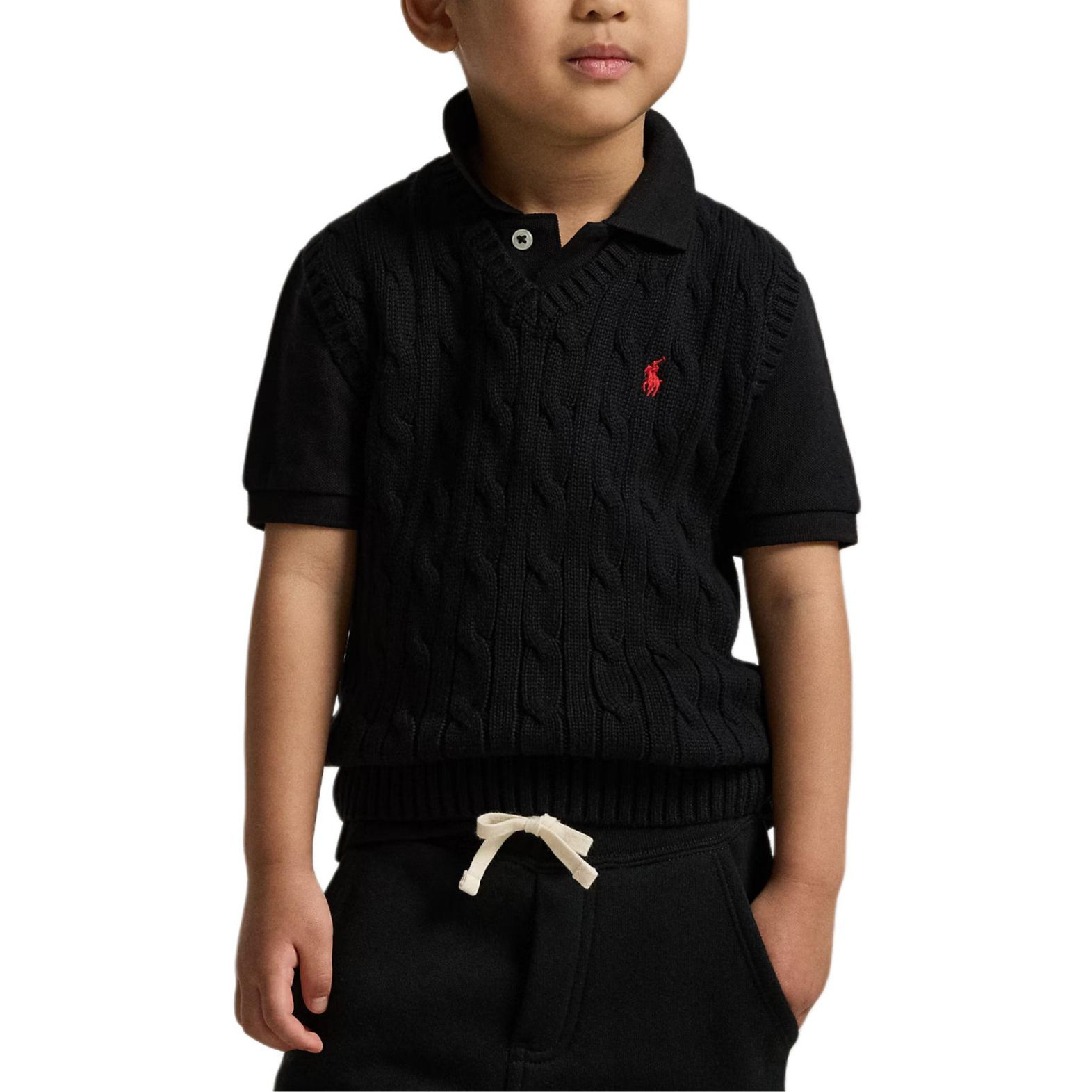 Детский жилет V-образного выреза Moderate Polo Ralph Lauren, черный — фото 4