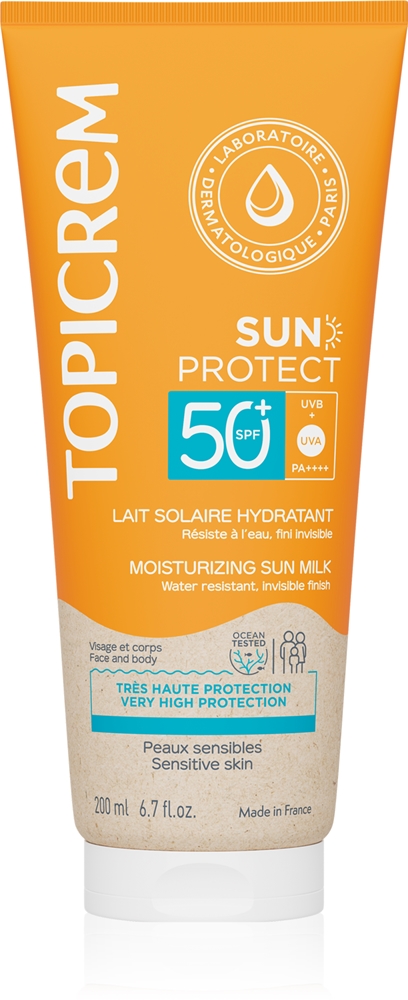 

Солнцезащитное увлажняющее молочко для загара spf50+ Topicrem, 200 мл