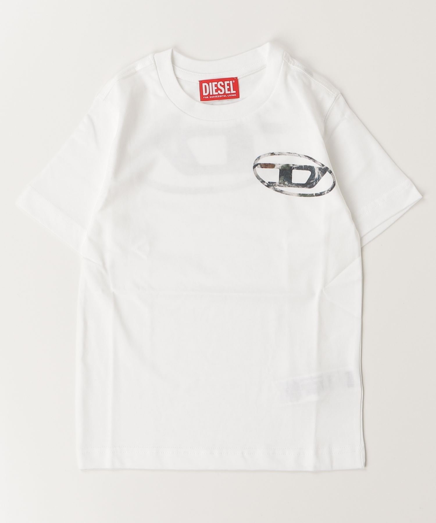 Детская футболка с коротким рукавом и логотипом бренда DIESEL One-Point, White