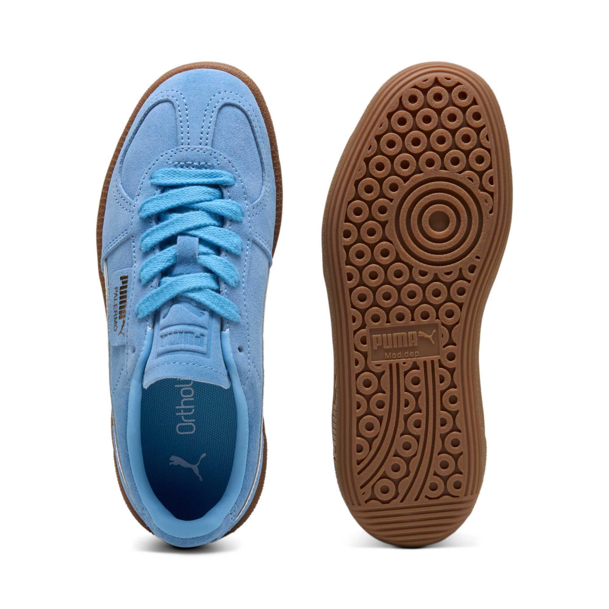 PUMA Палермо лоу топ детские повседневные кроссовки blue детские — фото 3