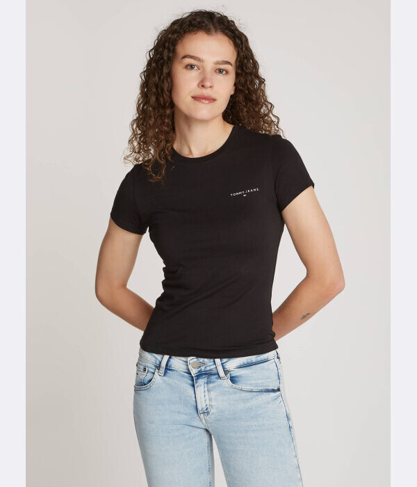 

Футболка женская Tommy Jeans облегающая, черный