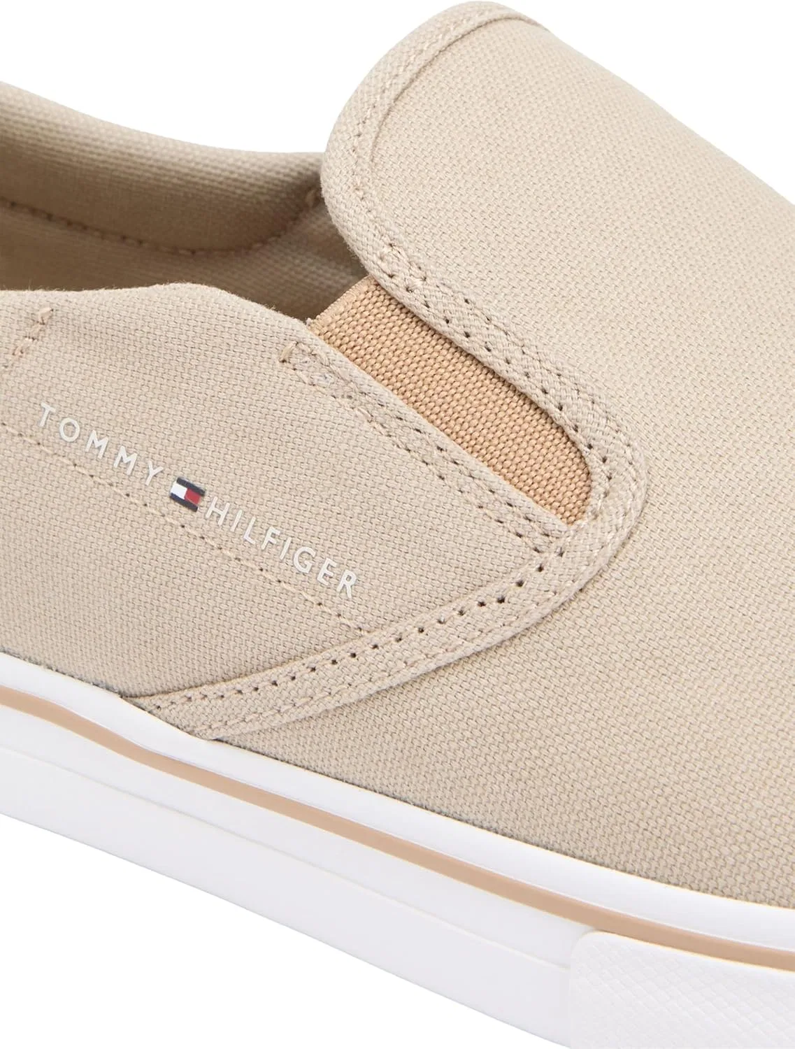 Мужские низкие кроссовки Tommy Hilfiger Vulc Core Slip On Fm0fm05689, Khaki Sandalwood — фото 4
