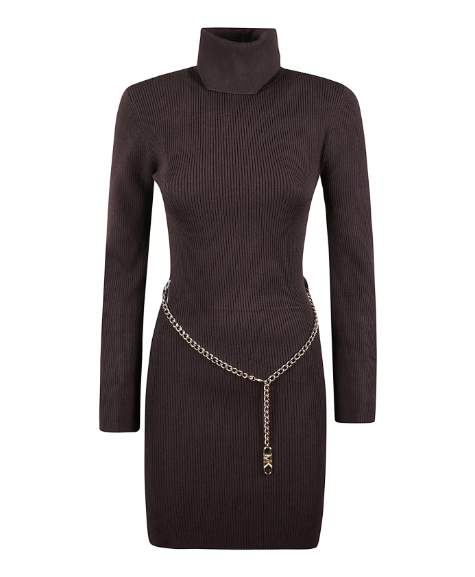 

Платье из ребристого трикотажа Michael Kors, коричневый