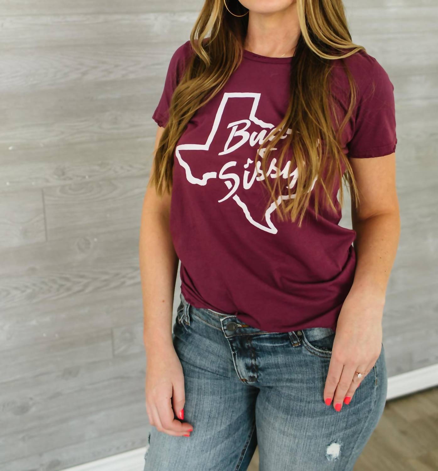 

Футболка с рисунком Bud & Sissy в бордовом цвете BANDIT BRAND