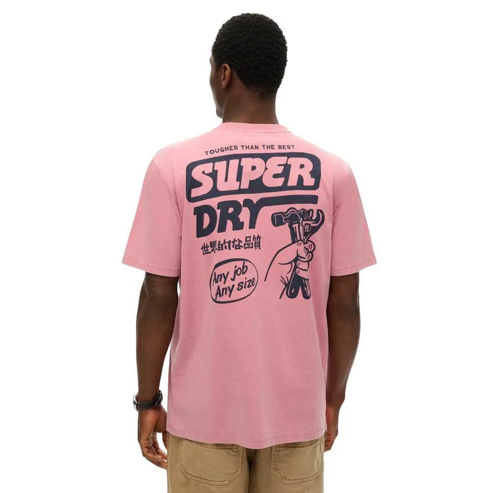Футболка с коротким рукавом Superdry Trade Tools Loose, розовый — фото 2