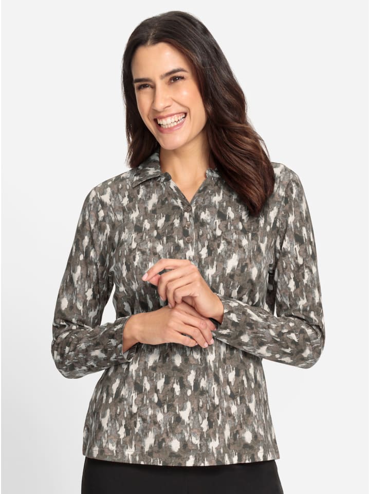 

Рубашка поло с принтом серо-коричневого и графитового цветов WITT WEIDEN