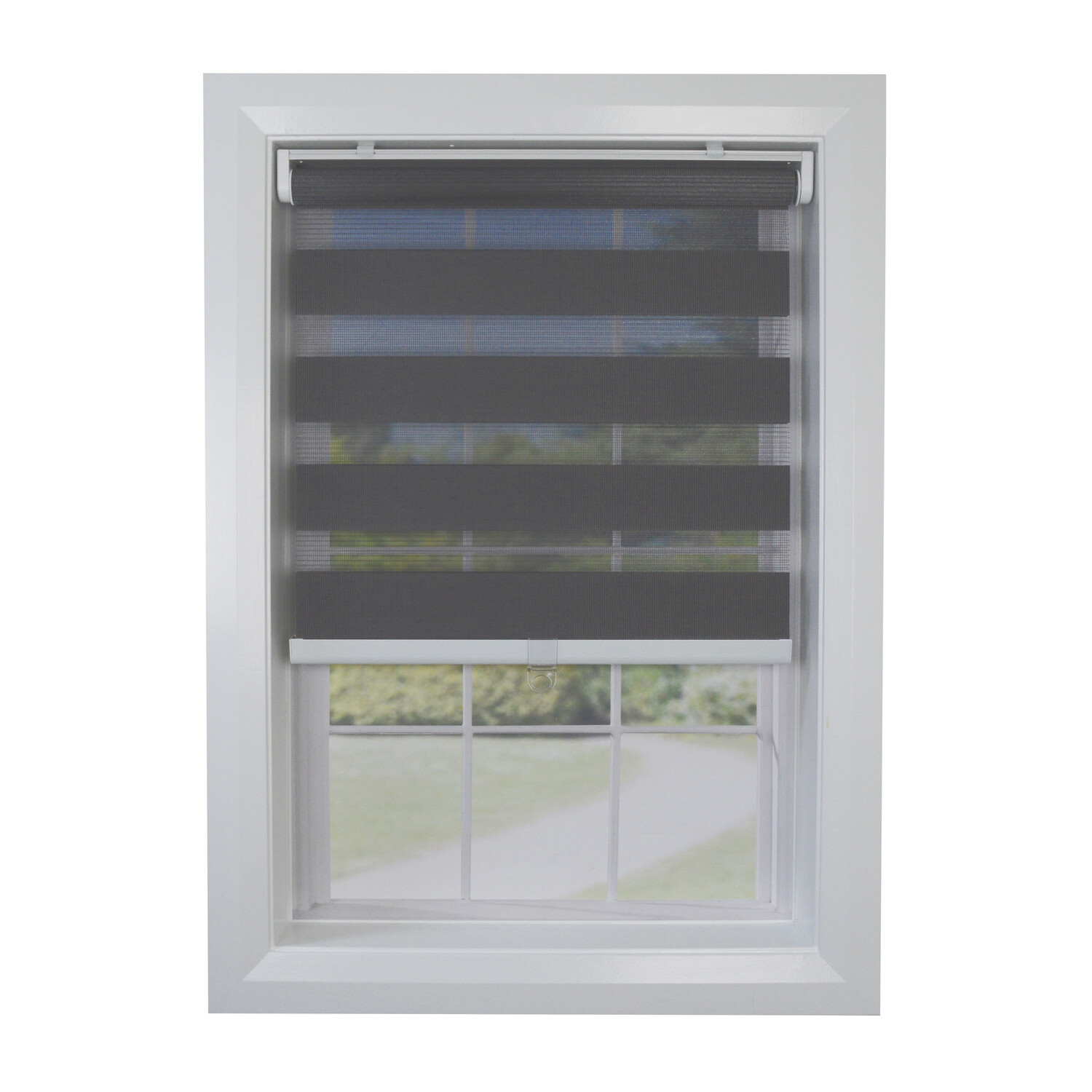 

Штора рулонная Versailles Home Fashions Zebra Slimline, темно-серый