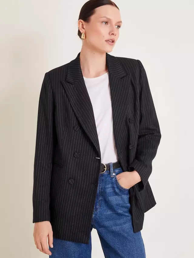 

Блейзер Monsoon Paige Pinstripe, темно-синий