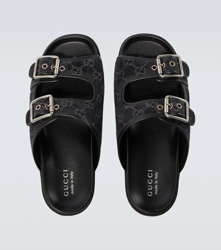 Танцевальные сандалии GG с кожаной отделкой Gucci, черный — фото 4