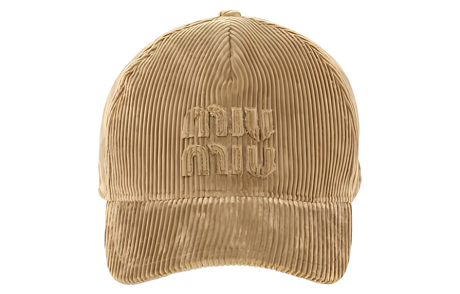 

MIU MIU Бейсболка с вышитым логотипом и изогнутым козырьком, Brown