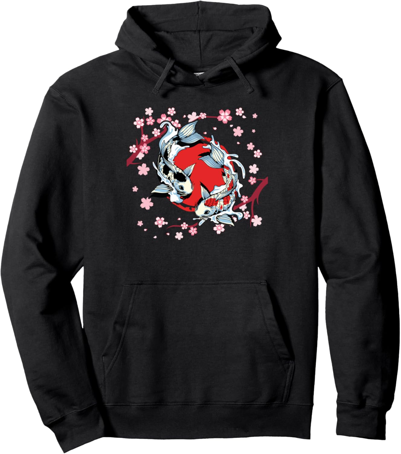 

Худи с графическим изображением японской живописи «Кои Сакура» Japanese Merch & Vaporwave Aesthetics Gift, черный