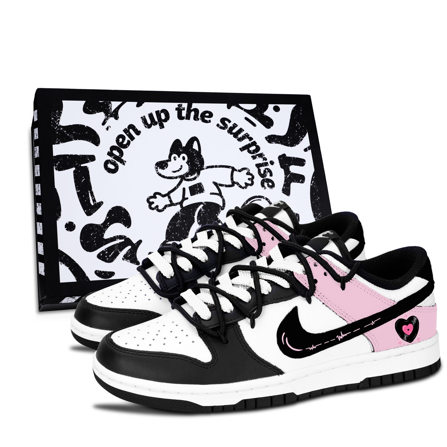 

Nike Dunk Black White, Heartfelt Song кожаные нескользящие износостойкие низкие кроссовки для скейтбординга Pink Unisex