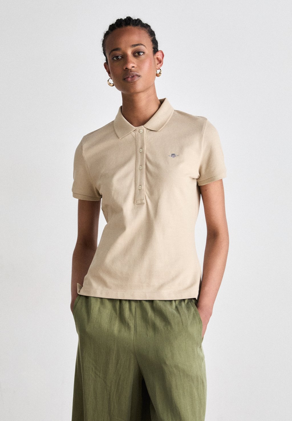 

Рубашка поло SLIM SHEILD CAP SLEEVE GANT, песочный