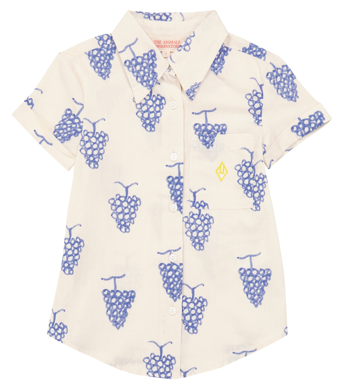 

Полосатая хлопковая рубашка с короткими рукавами The Animals Observatory, White Grapes