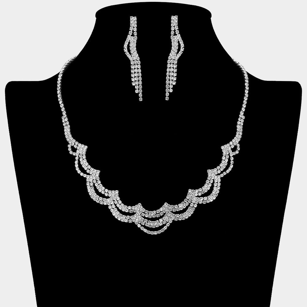 

Многослойное ожерелье с гребешками, украшенное стразами Fashnzfab, прозрачный/серебряный