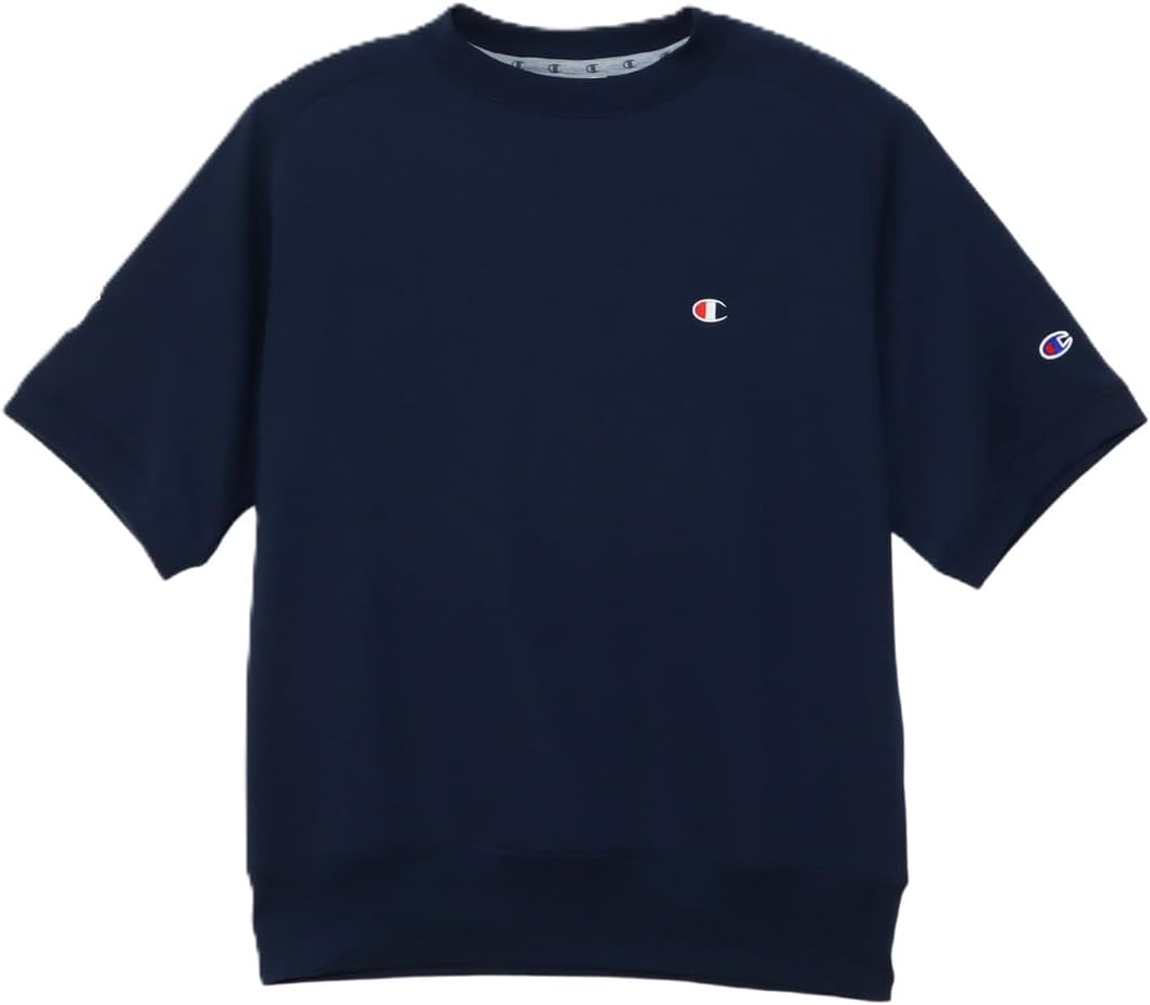 

Мужская толстовка Champion TECH WEAVE TERRYC3-BG002 с коротким рукавом, быстросохнущая, эластичная, антибактериальная, с вышивкой и резиновым принтом, темно-синий