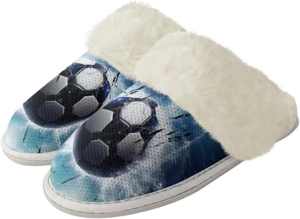 

Женские и мужские пушистые тапочки с антискользящей подошвой, легкие зимние уютные домашние тапочки для гостиной Xixirimido, Soccer