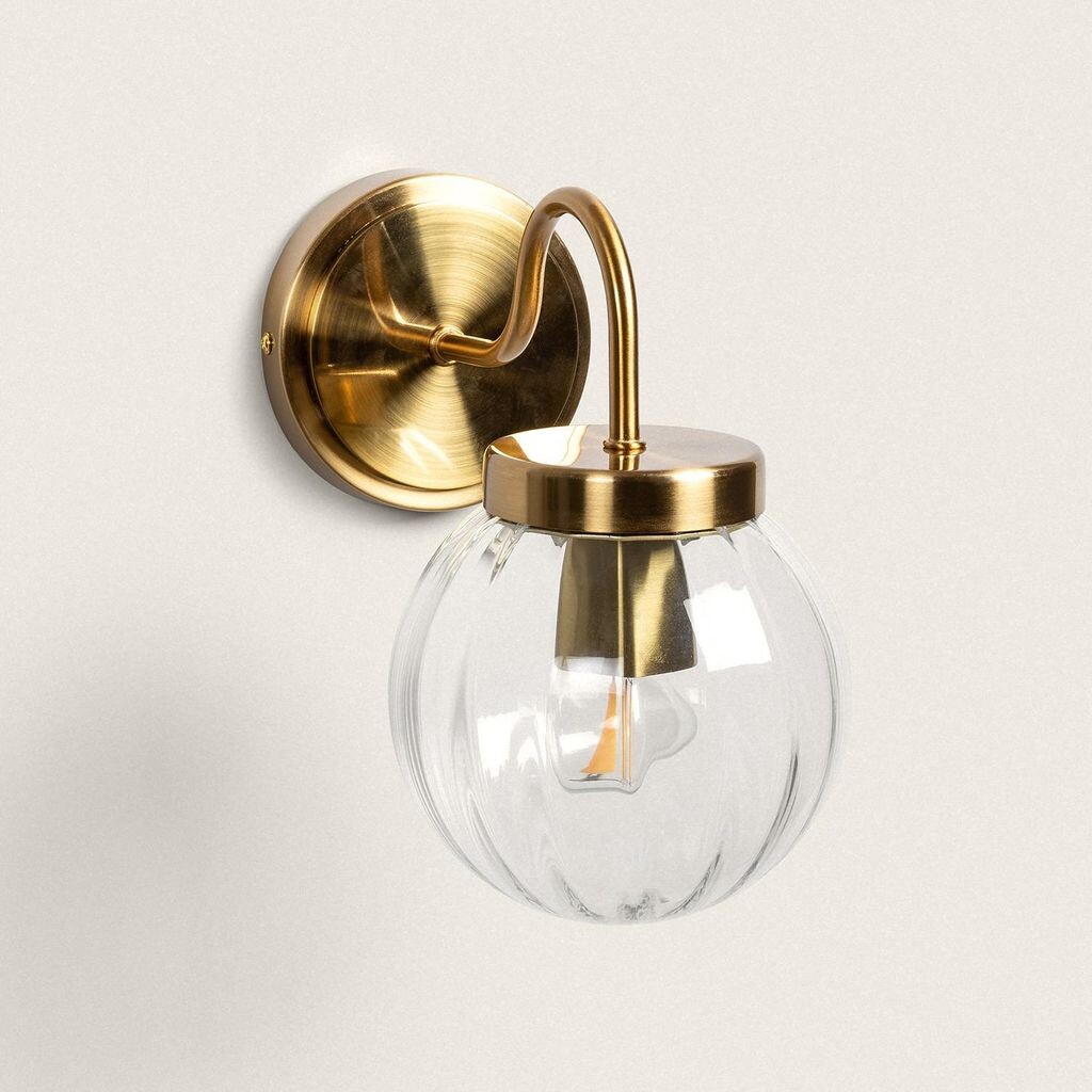 

Уличный настенный светильник из металла и стекла Driyah Gold LEDKIA, золото