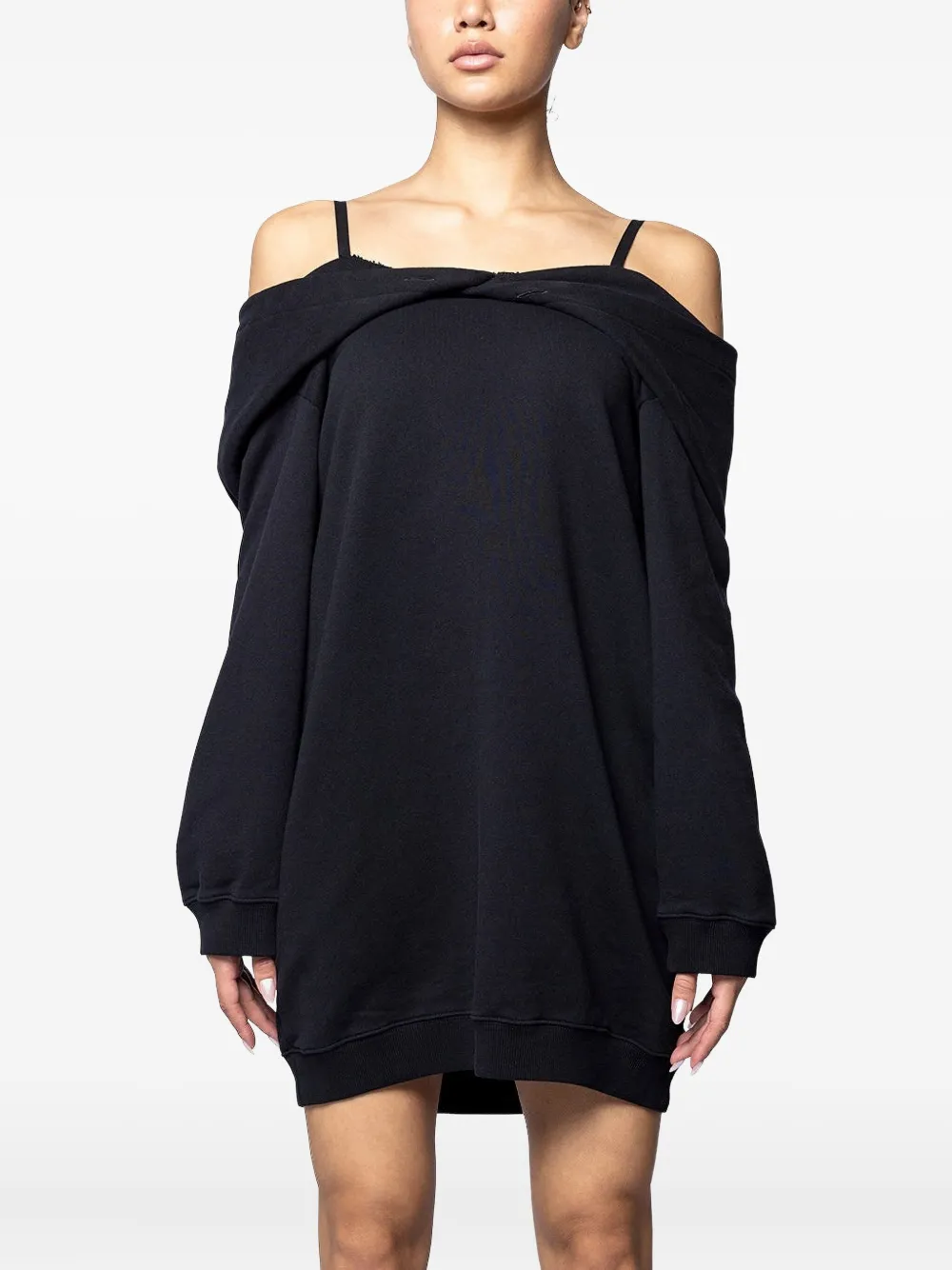 

Платье мини с открытыми плечами MAISON MARGIELA, черный