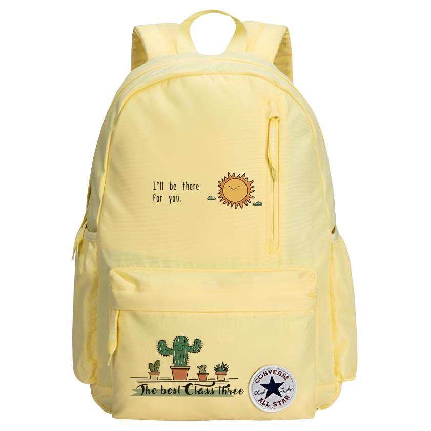 

Converse Полиэстеровый рюкзак среднего размера унисекс с термопереносом цвета гусиное яйцо, Cactus