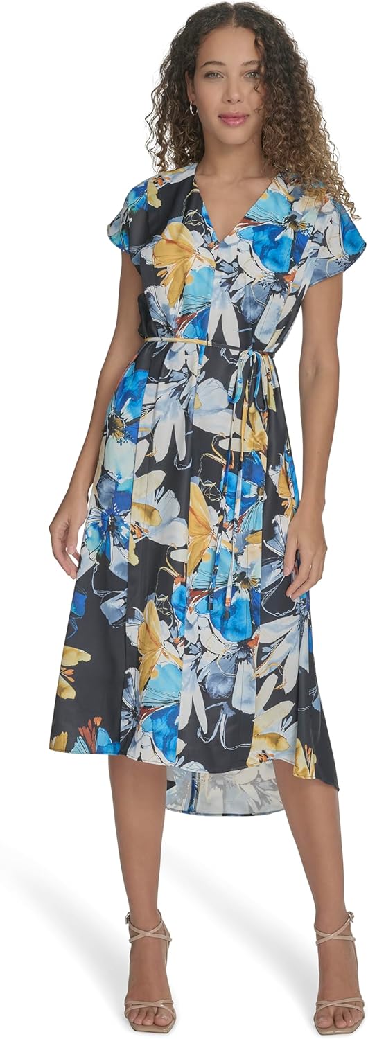 

Женское повседневное платье Calvin Klein с цветочным принтом для деловых мероприятий, Blk Multi