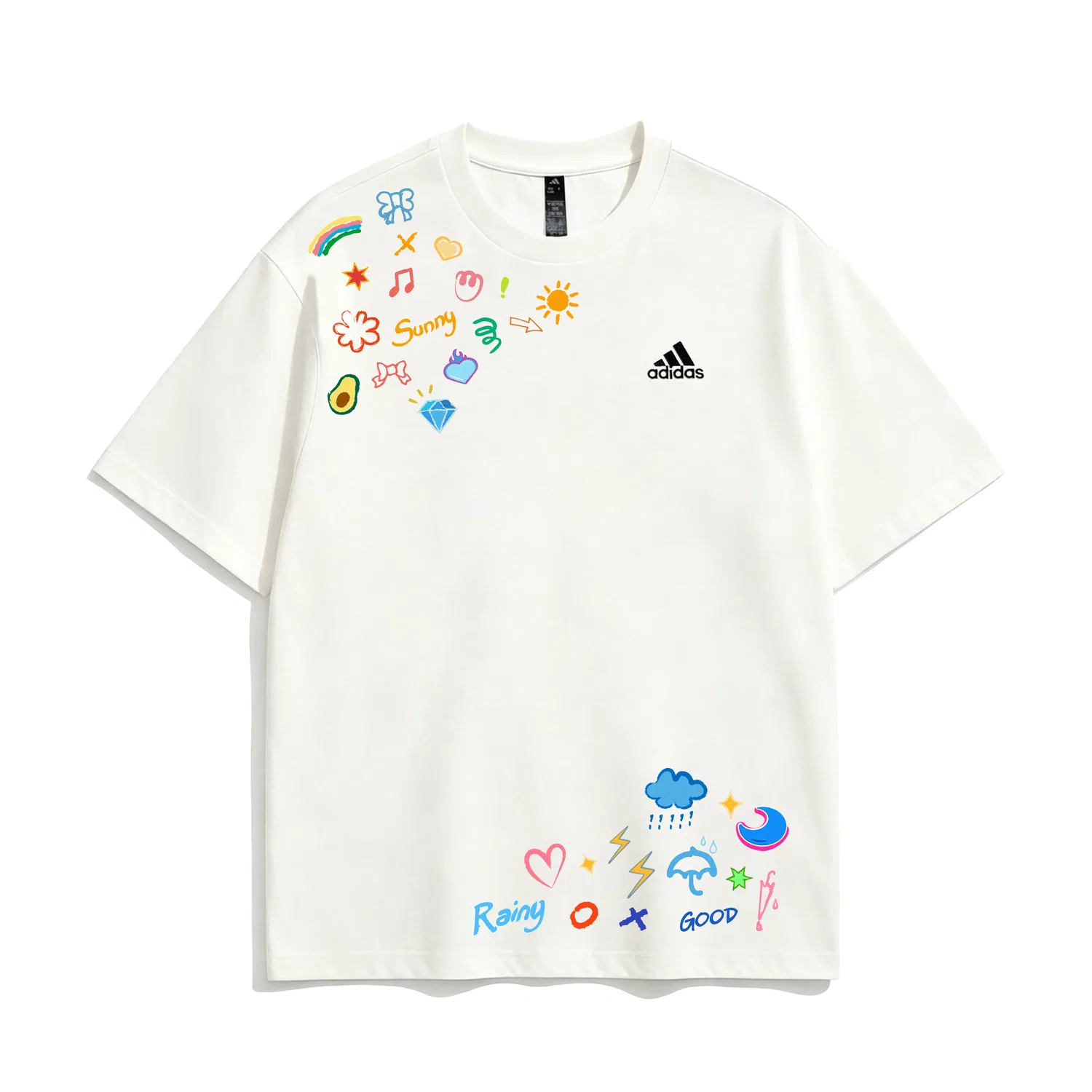 Футболка хлопковая с логотипом Adidas MUST HAVES белая