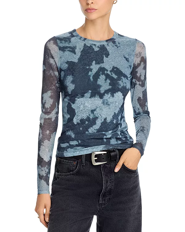 

Футболка с длинным рукавом из сетчатой ткани с принтом Yana Rag & Bone, мультиколор, Белый, Футболка с длинным рукавом из сетчатой ткани с принтом Yana Rag & Bone, мультиколор