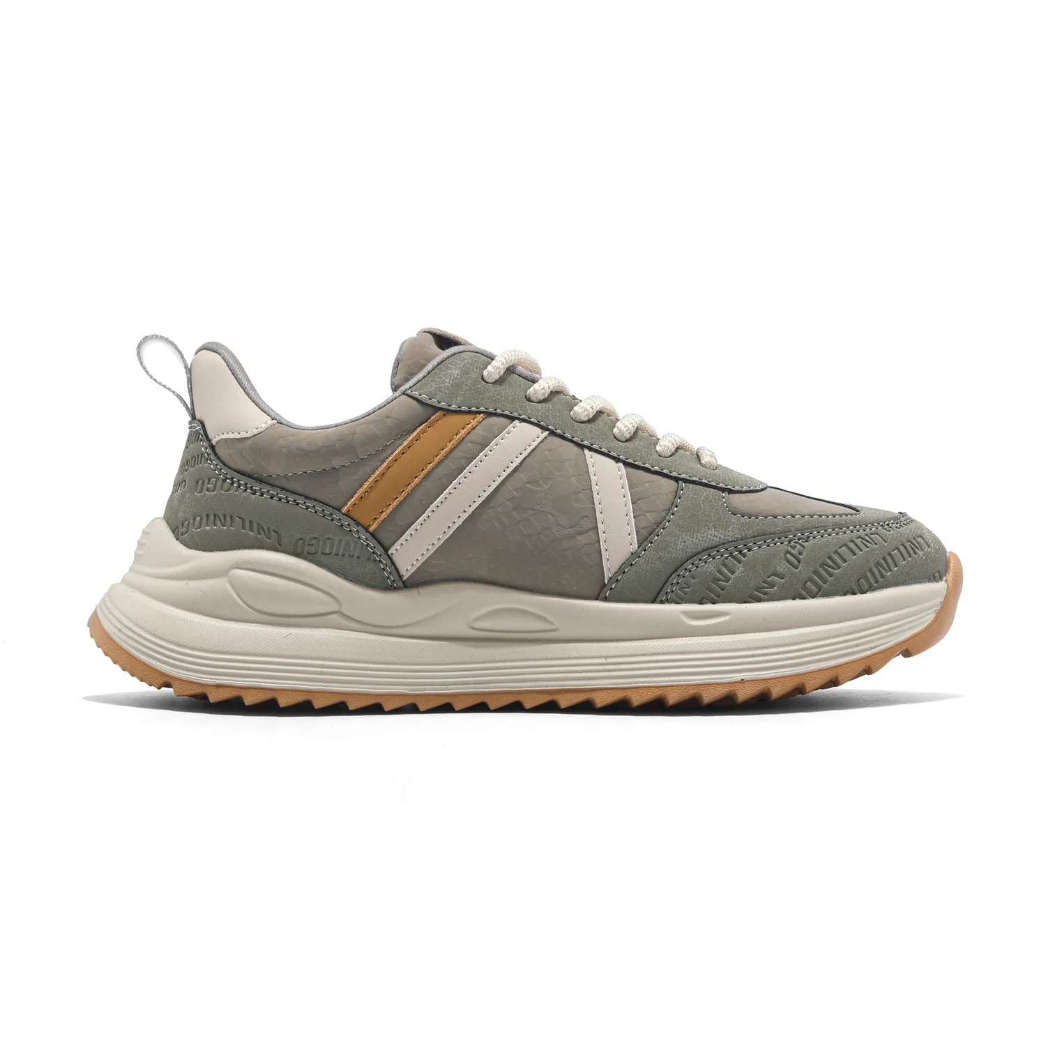 Кроссовки мужские низкие массивные из искусственной кожи PU WARRIOR, Army Green — фото 3